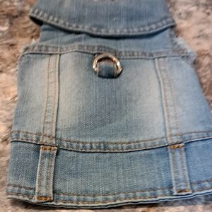 Nwt Denim Dog Vest with Silver Ring
